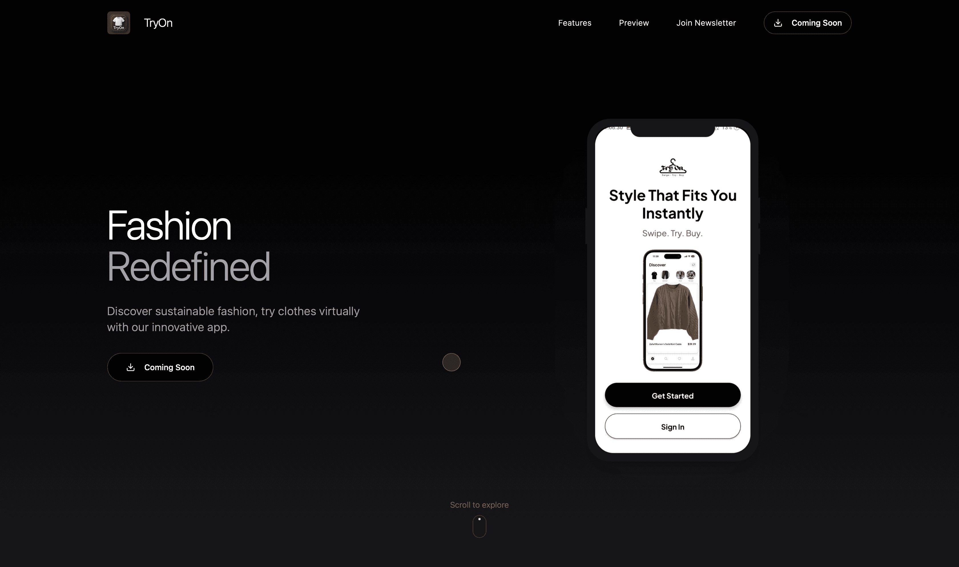 TryOn Landing Page